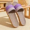 Linen Slippers Household Thick Bottom Straw Summer Men and Women Cool Slippers Home Indoor Non-slip and Non-smelly Feet