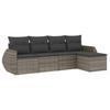 VidaXL Salon de Jardin avec Coussins 5 pcs, Canapés de Terrasse, Ensemble de Meubles de Patio, Mobilier d'Extérieur, Gris 3253627