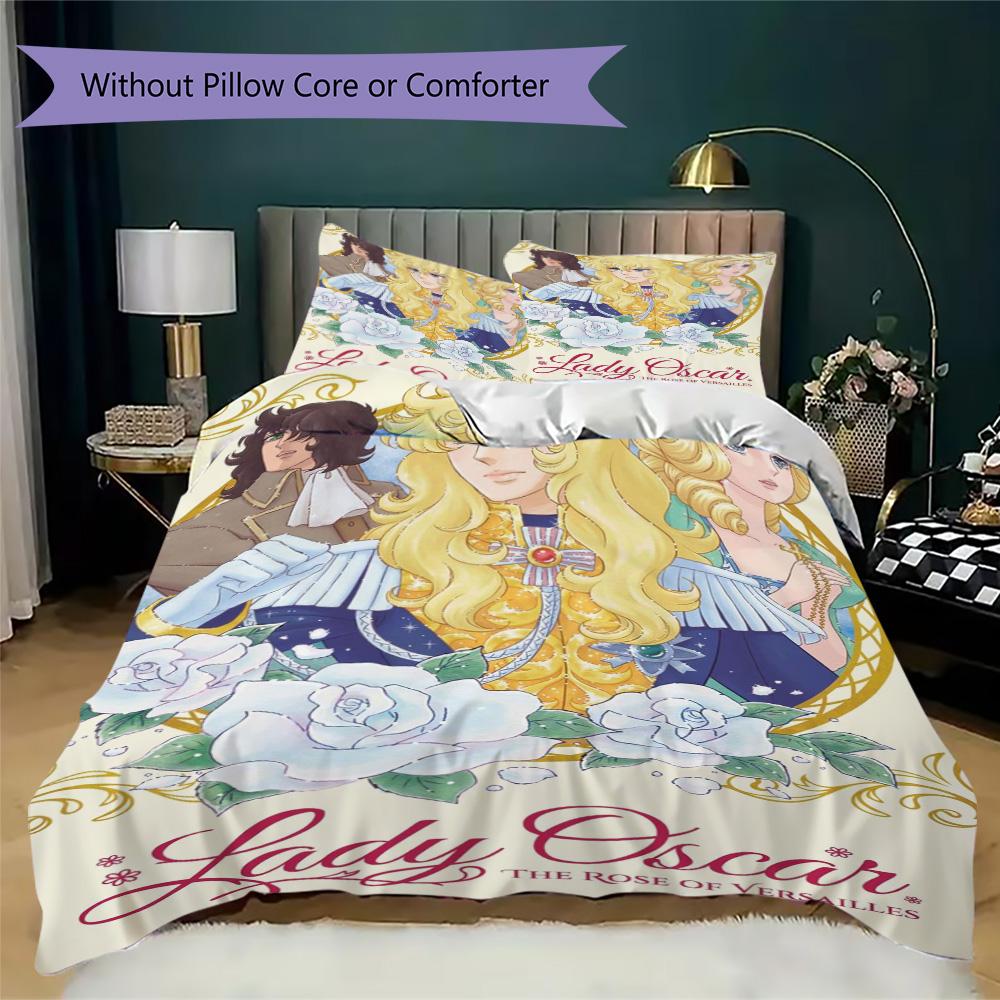 The Rose of Versailles Pattern Bedding,Quilt Set Quilt Cover Pillowcase Home Birthday Gift (1*duvet cover+2*pillowcase,without core)DSJT0925271