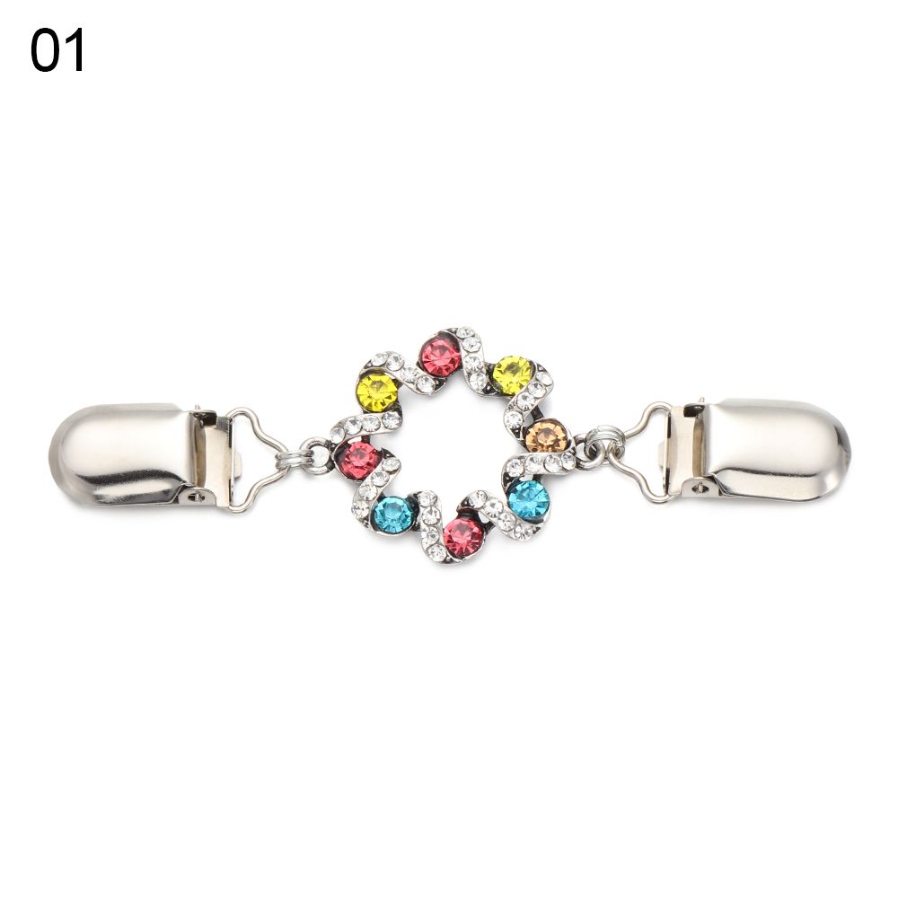 Fashion Gift Charm Shiny Rhinestone Blouse Collar Pin Brooches Women Shawl Clip Cardigan Duck Clip