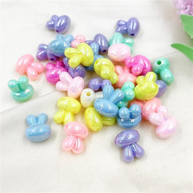 Acrylic 10pcs for Bracelet Necklace Making Materials Bowknot Handmade Beads Mixing Candy Color DIY Jewelry Accessories Pendants Flower Cat Paw
