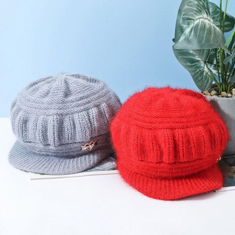 Ветрозащитная плюшевая шапка однотонная шапка-грелка для ушей зимняя теплая вязаная шапка для среднего возраста