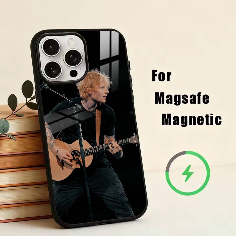 Мужской певец-D-Эд Ширан Чехол для телефона для iPhone17,16,15,14,13,12,11 Plus,Pro Магнитный для Magsafe Беспроводная зарядка