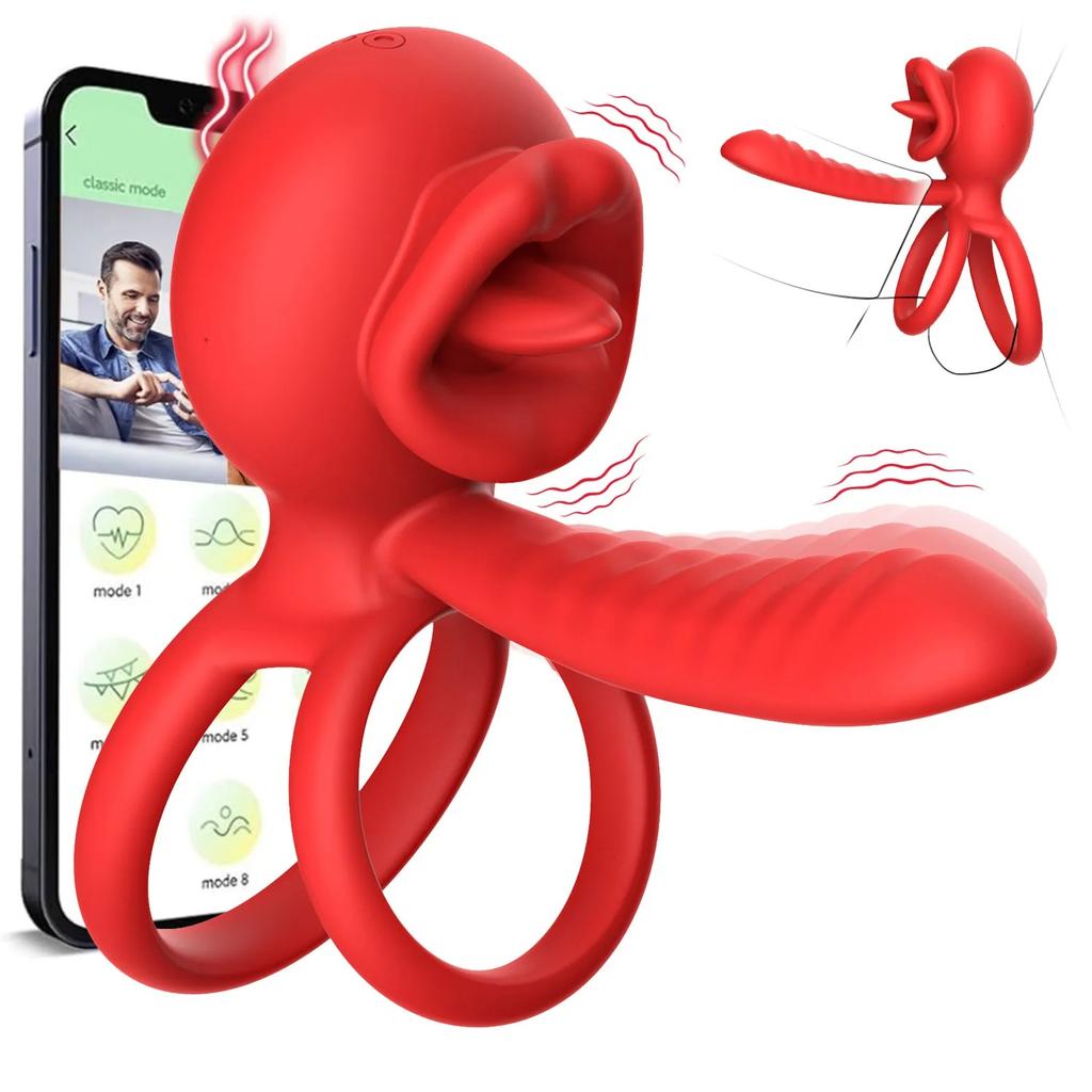 APP Remote Control 9 Modes Vibrating Sperm Lock Ring Delays Ejaculation and Enhances Erection Cock Ring Penis Enlargement Sleeve