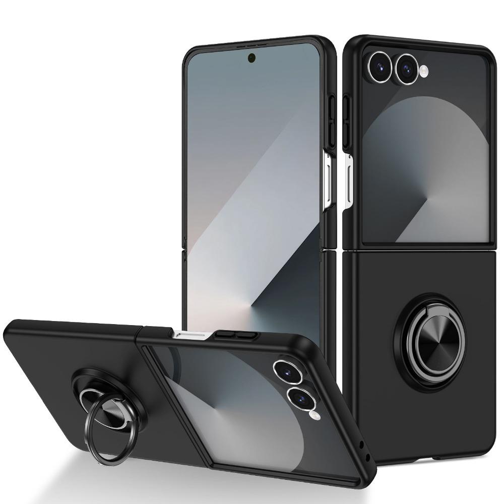 Fashion Protective Case for Samsung Z Flip 8 7 FE 6 5 Invisible Metal Plate Magnetic Car Mount Rotating Stand Anti-scratch Cover