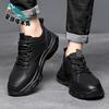 2025 Autumn and Winter Cotton Shoes Versatile Leather Shoes Men's Sports and Leisure Shoes Platform Trend Shoes