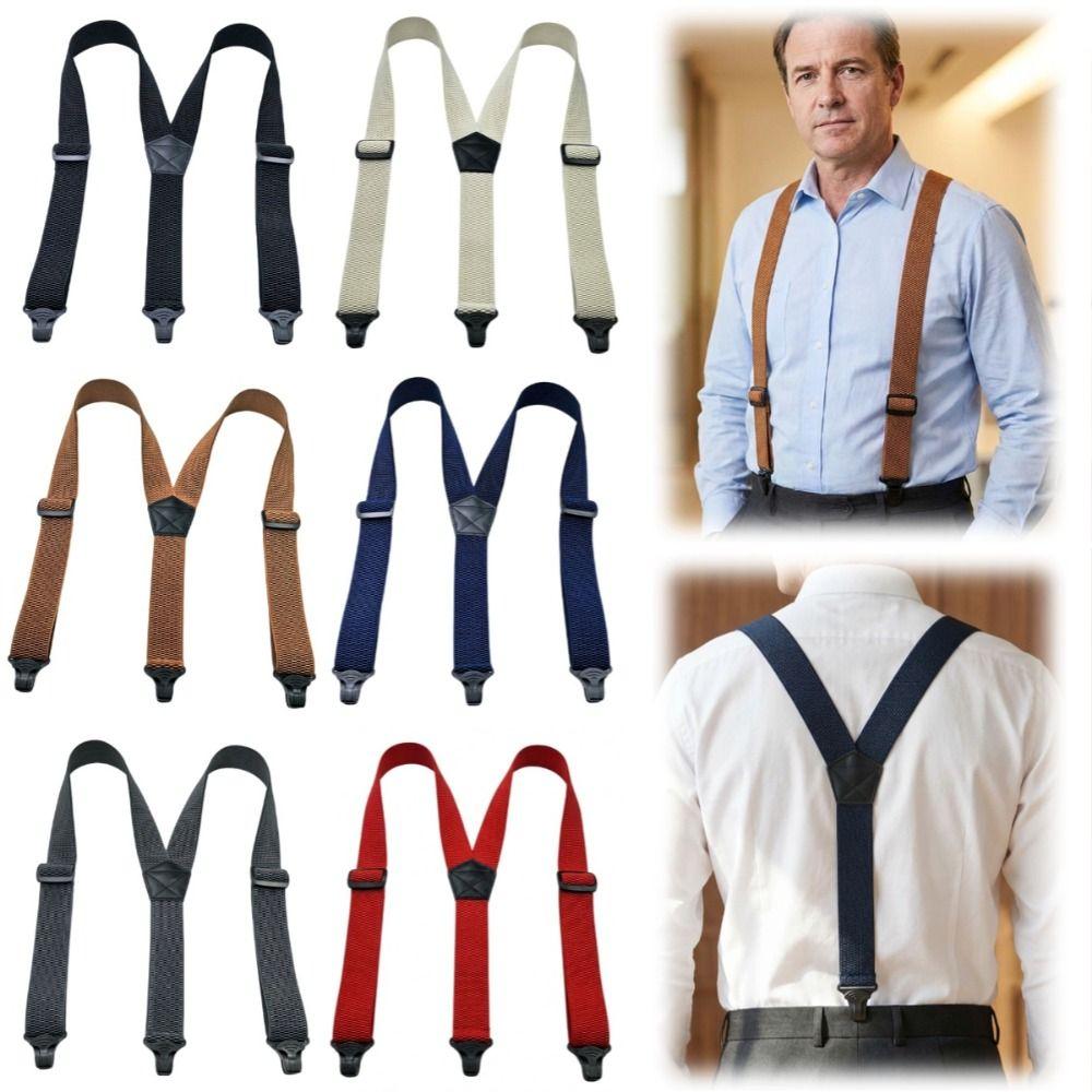 with 3 Gripper Clasps Work Suspenders Heavy Duty Adjustable Suspenders Y-Type Suspenders Work Use