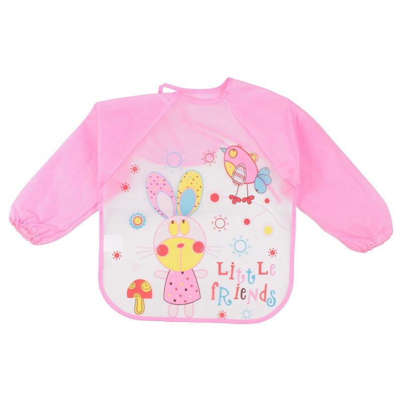 Baby Feeding Feeding Apron Thin Style Long Sleeve Baby Reverse Dressing Drawing Clothes Waterproof Bib