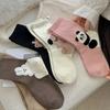 Autumn Winter Women Socks Harajuku Candy Color Cotton Middle Tube Socks Cartoon Bear Print Sweet Girls Kawaii Cute Socks