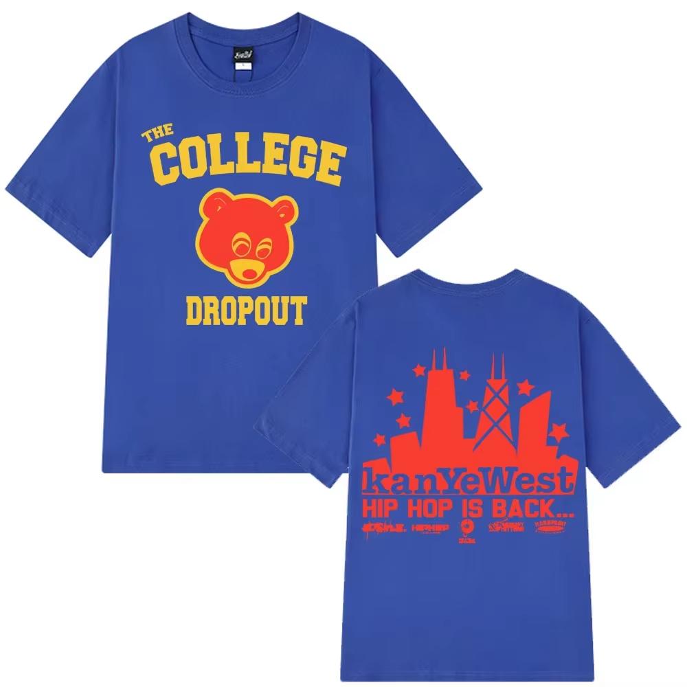 Unisex Kanye West College Dropout Album Harajuku Printed Casual Hip Hop Street Short Sleeve Unisex And Unisex TShirt