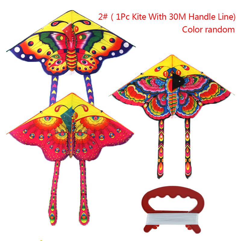 1 комплект, 90*50 см, длинный хвост с принтом бабочки, уличный воздушный змей, игрушка с ручкой