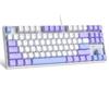 MageGee MK-Star Wired Mechanical Keyboard, Gaming, Pink, Purple, Red Switches (Purple White (Red Switches))
