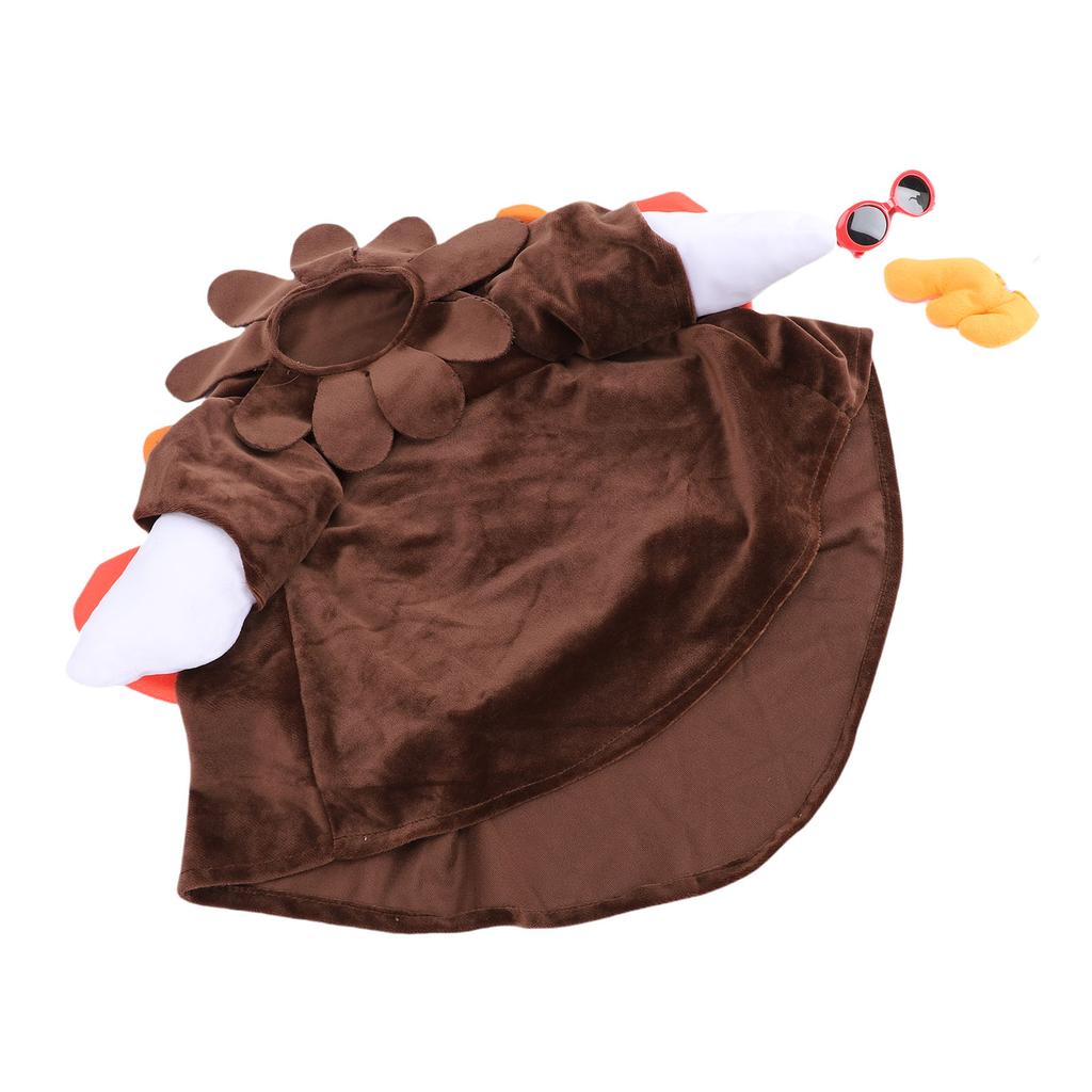 Thanksgiving Turkey Porch Goose Outfit Plush Cute Fall Turkey Porch Goose Costume for Garden Yard Lawn Statue Decor   Brown