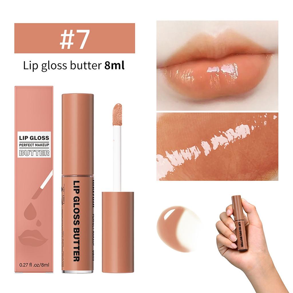 Блеск для губ Butter Gloss Lip Glaze Увлажняющий зеркальный блеск для губ Long-Sticking Color Lip Glaze Lip Liquid 8 мл