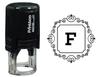 Printtoo Square Swirl Border Alphabet F Monogram Initial Self Inking Rubber Stamp Office