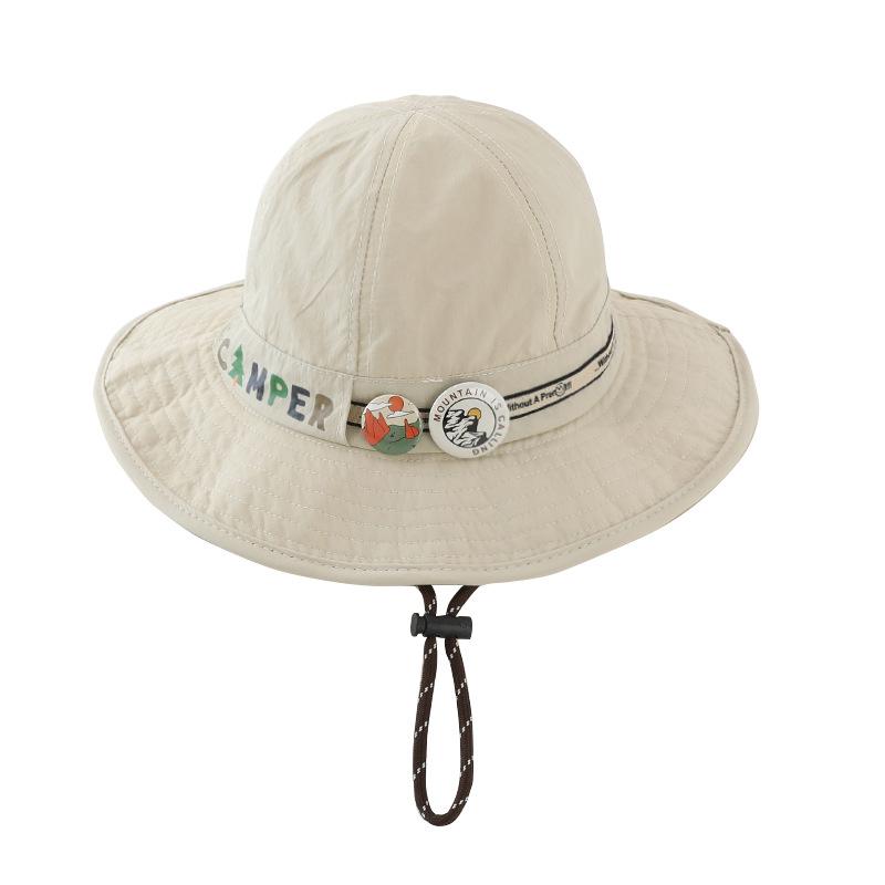 Summer children's sun hat outdoor UV protection children's sun protection hat breathable large brim sunshade baby bucket hat
