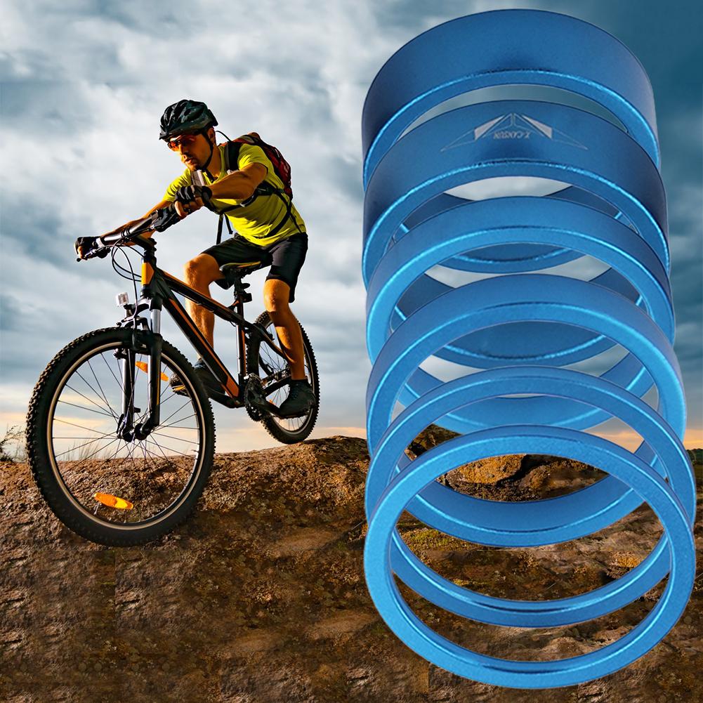 6Pcs Bike Fork Washer Set 2/5/10mm Bicycle Headset Spacer Bike Headset Stem Spacers Aluminum Alloy for 28.6mm Front Fork Bike