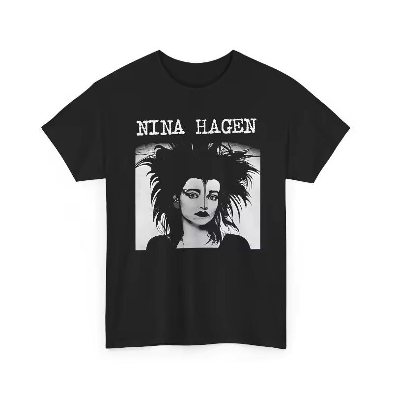 Vintage Nina Hagen Punk T-Shirt, New Wave Music Graphic Tee Summer Men's and Women's Loose and Breathable T-shirt Top