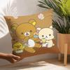 Милая мультяшная наволочка Rilakkuma, плюшевая ткань, мягкая наволочка, двусторонняя печать, наволочка для подушки, бытовые подарки