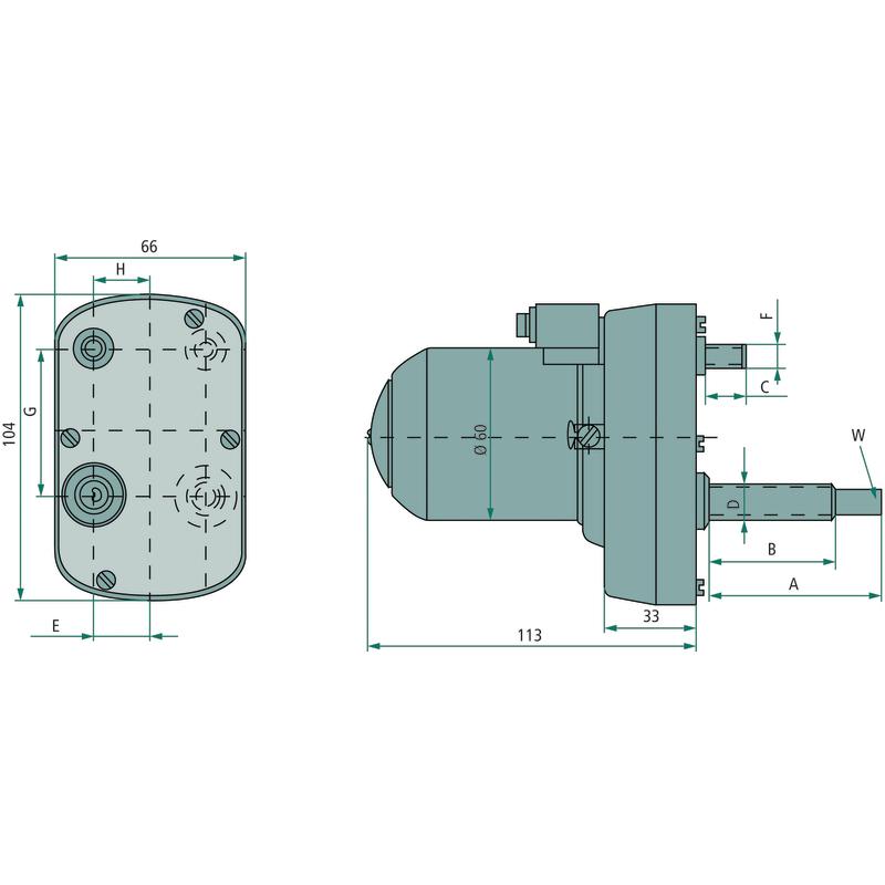Wiper motor 90 degrees 12V GRANITE