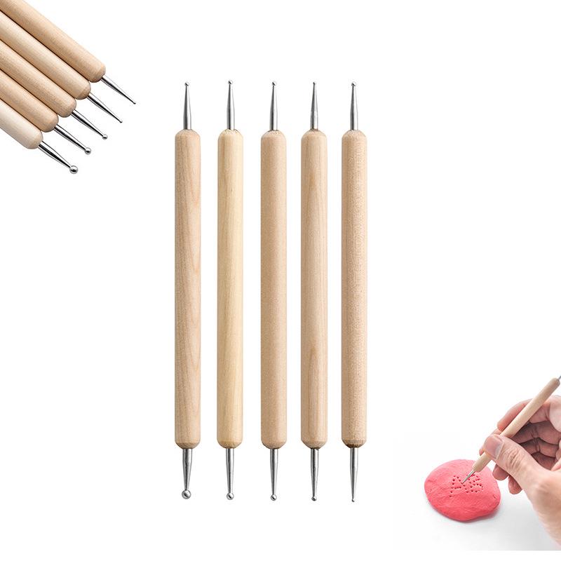 24-Piece Pottery Tool Set: Clay, Stone, Sculpture Carving Knives, Sponges, Sticks, Silicone Dotting Pens