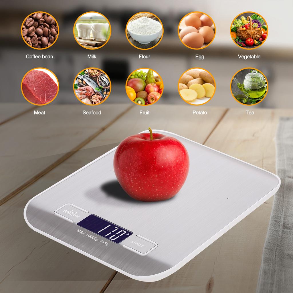 Кухонные весы Цифровые пищевые весы 10 кг Диапазон измерения для приготовления пищи выпечки г фунт унция мл кг молоко мл