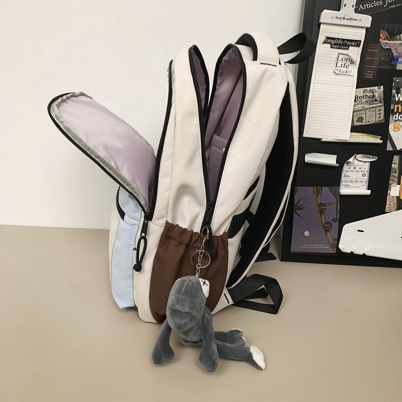 Студенческая школьная сумка с цветными блоками, мужской рюкзак большой емкости, женская дорожная сумка для пары