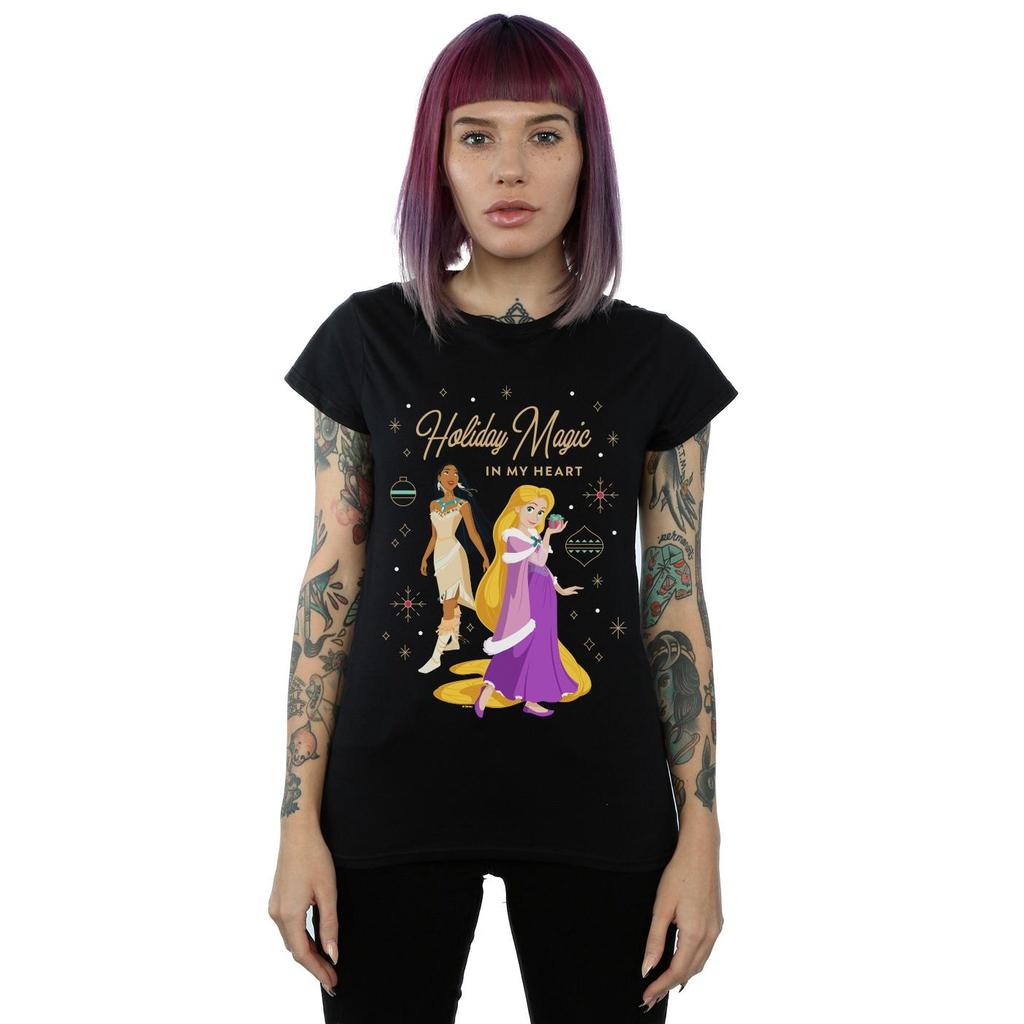 Disney Womens/Ladies Princess Holiday Magic In My Heart Cotton T-Shirt