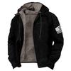 Men's Casual Zippered Pocket Hooded Jacket Men's Solid Color Fashion Warm Jacket