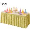 Event Stall Decoration Table Cover Floral Fruit Skirt, 6Ft x 29.5in Elastic Pleated Picnic Skirt for Outdoor Teacher Desk Classroom, Home Office