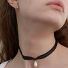 LOVE ME MONSTER Pearl Charm Sheer Ribbon Choker (L241MNK040)