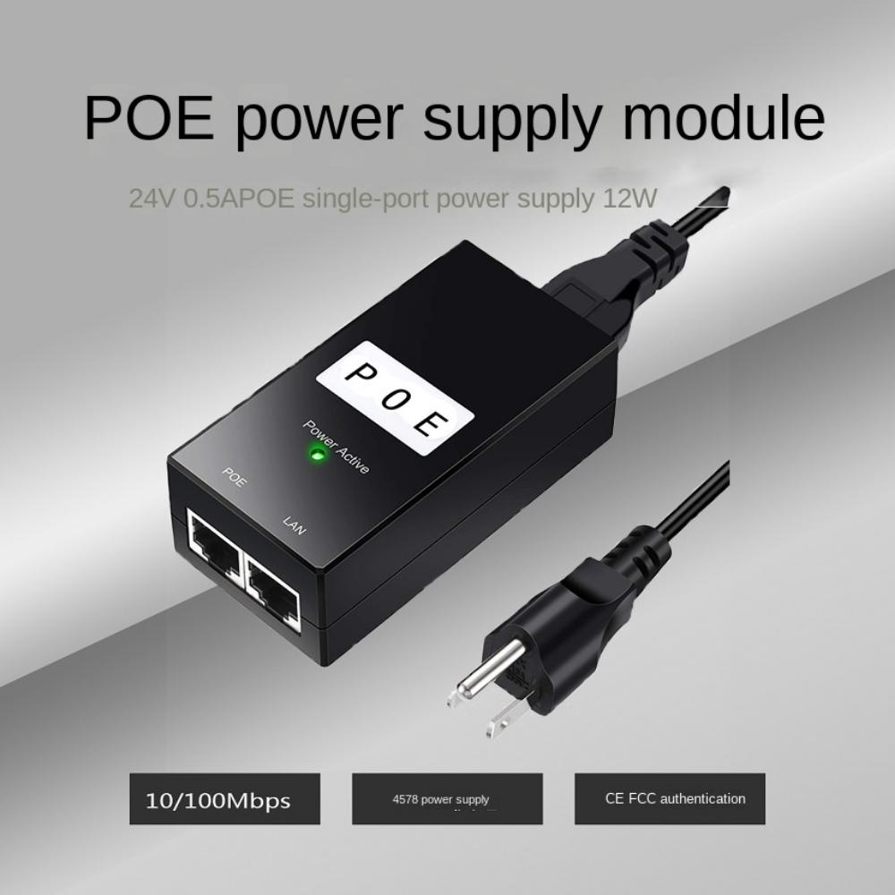 Инжектор питания POE 100 Мбит/с Совместимый POE Ethernet адаптер Блок питания POE Видеонаблюдение