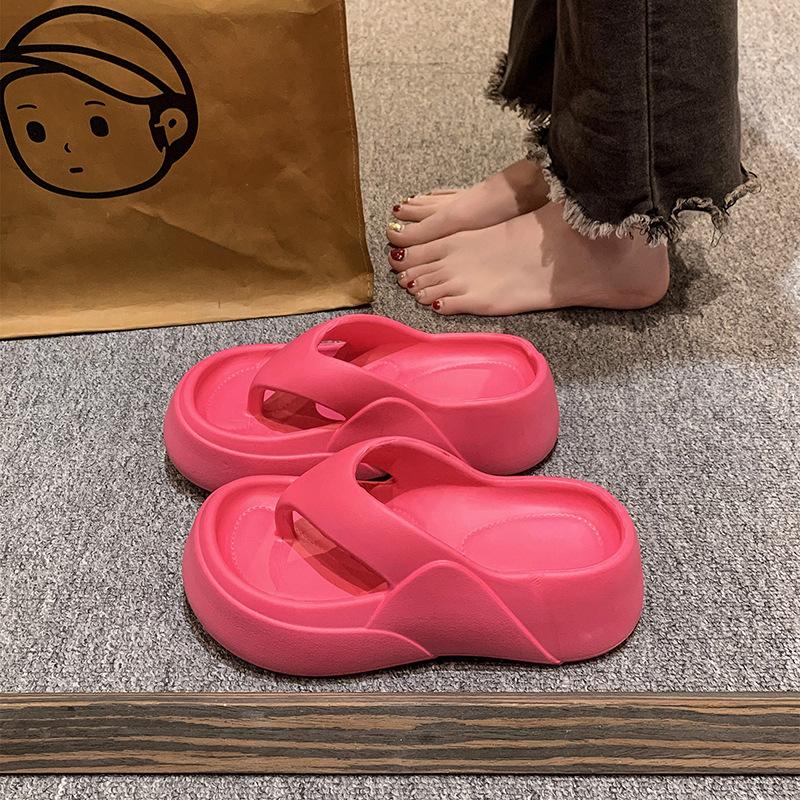 Ultra High Heels, Thick Soled Flip Flops for Women, Slip Resistant for Outdoor Wear, Beach Sandals, Height Increasing Women's Sandals