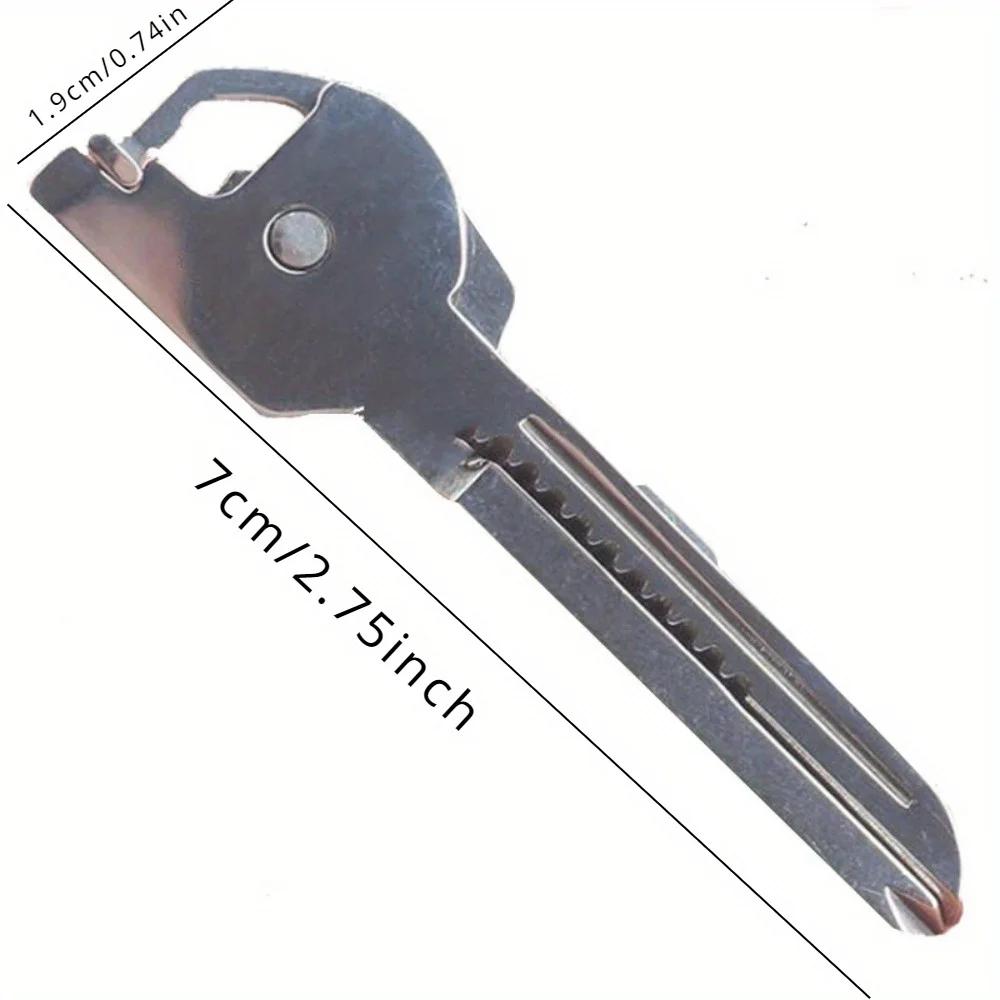1PC New 6 In 1 Key Knife Outdoor Stainless Steel Multi-function EDC Gadget Bottle Opener Screwdriver Portable Combination