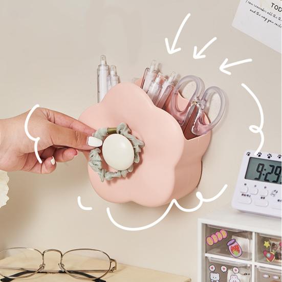 Держатель для ручки Контейнер для кистей для макияжа Гладкий край Яркий цвет Большая емкость Канцелярские принадлежности в форме цветка Коробка для кистей для макияжа