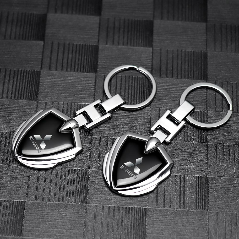 Car Universal Metal Keychain Keyring Accessories For Mitsubishi Lancer 10 Xpander Pajero 4 Montero V73 Triton Evolution Evo