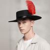 Felt Feather Stage Cap Artificial Feather Masquerade Headwear Cavalier Top Hat  Stage Performance