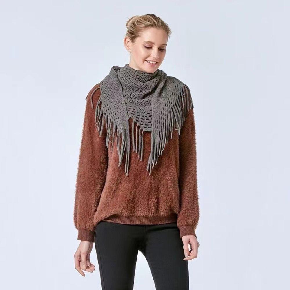 Wraps Knitted Triangle Scarf Cloak Fart Curtain Elegant Waistband Women