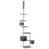 VidaXL Cat Tree with Sisal Scratching Posts 260 Cm Grey Paw Print