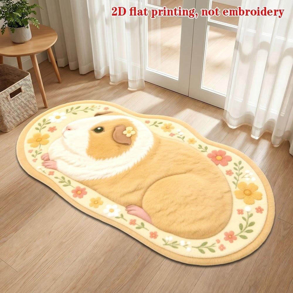 Non-Slip Animal Print Area Rug Faux Cashmere Bedside Mat New Kids Room Rug Bedroom
