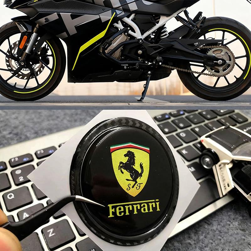 1 шт. Декоративная наклейка-значок Ferrari для автомобиля, мягкая резиновая наклейка, персонализированная наклейка для защиты от царапин, стильные аксессуары