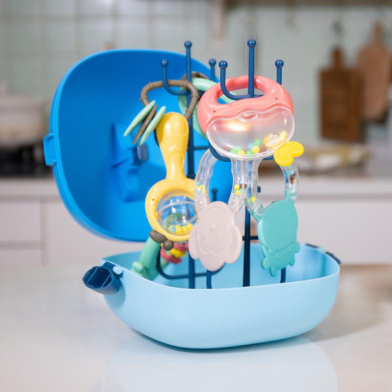 Baby Teether Toy Set For 0-1 Year Old Infant High Temperature Resistance Cartoon Rattle Toys With