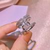 Стерлингового Серебра 925 Творческий I-образный Геометрический Твердый Белый Циркон Кольцо Для Женщин День Святого Валентина Меч Купидона Ювелирный Подарок