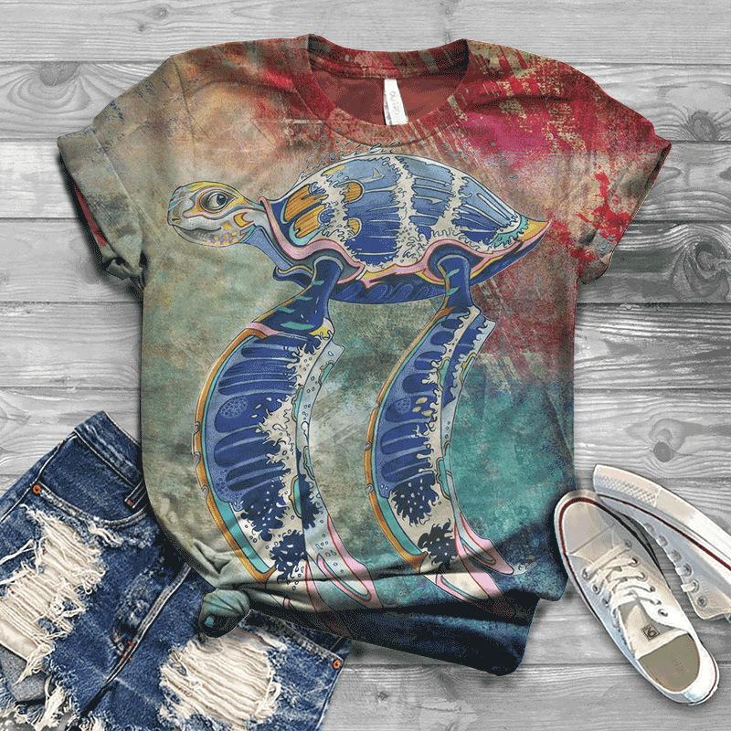 Летняя креативная большая свободная 3D футболка Fox, женская футболка с короткими рукавами и 3D-принтом