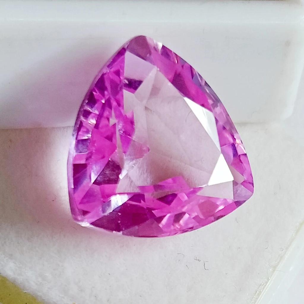 Trillion Cut Natural Pink Sapphire Ceylon 16-18 Ct Fabulous Certified Gemstone