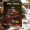 Fire Truck Advent Calendar 2025, 24 Days of Christmas Advent Calendar Boxes, 2D Flat Fire Engines, Ladder Trucks, Rescue Units, Vehicles Set Gift