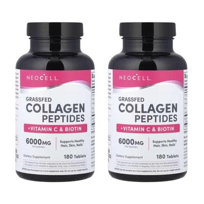 Супер Коллаген + Витамин С Тип 1 и 3 и Витамин С, 180 таблеток x 2 шт.