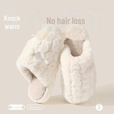 Зима 2023 Женские плюшевые хлопковые тапочки: Уютная бархатная подкладка и толстая подошва для комфорта в помещении