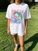Women's Preppy Graphic Tee Retro Bass Fish Print Pastel Fishing Short Sleeve Coastal Lake Colorful T Shirt For Summer Beach Casual Top Beach Lov