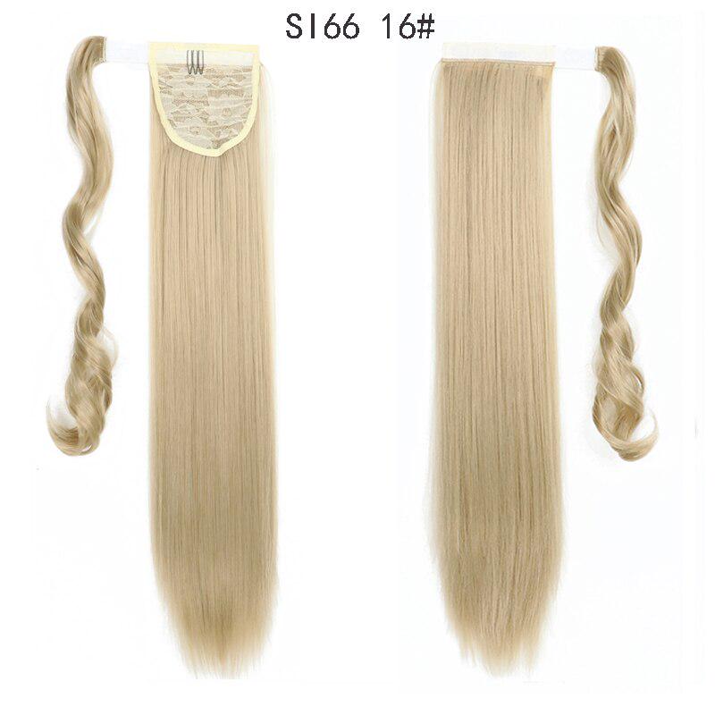 LISI HAIR Long Straight Wrap Around Clip In Ponytail Hair Extension Heat Resistant Synthetic Pony Tail Fake Hair
